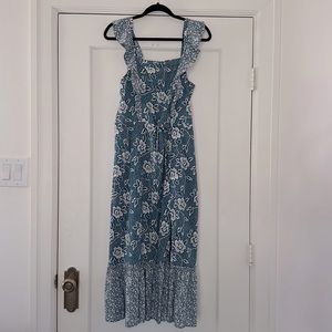 Paige poppy midi dress, size medium
